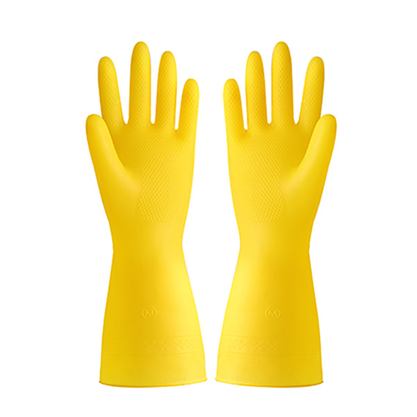 加厚黄色橡胶牛筋乳胶手套清洁家务手套耐用防水防滑胶皮塑胶洗碗