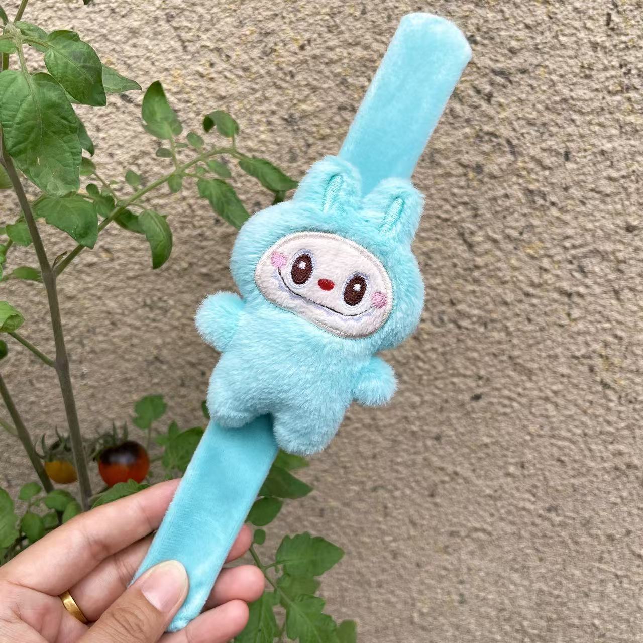 Muñeca creativa Panda raqueta anillo pulsera niños muñeca de peluche juguete bicicleta accesorios boda regalo de mano