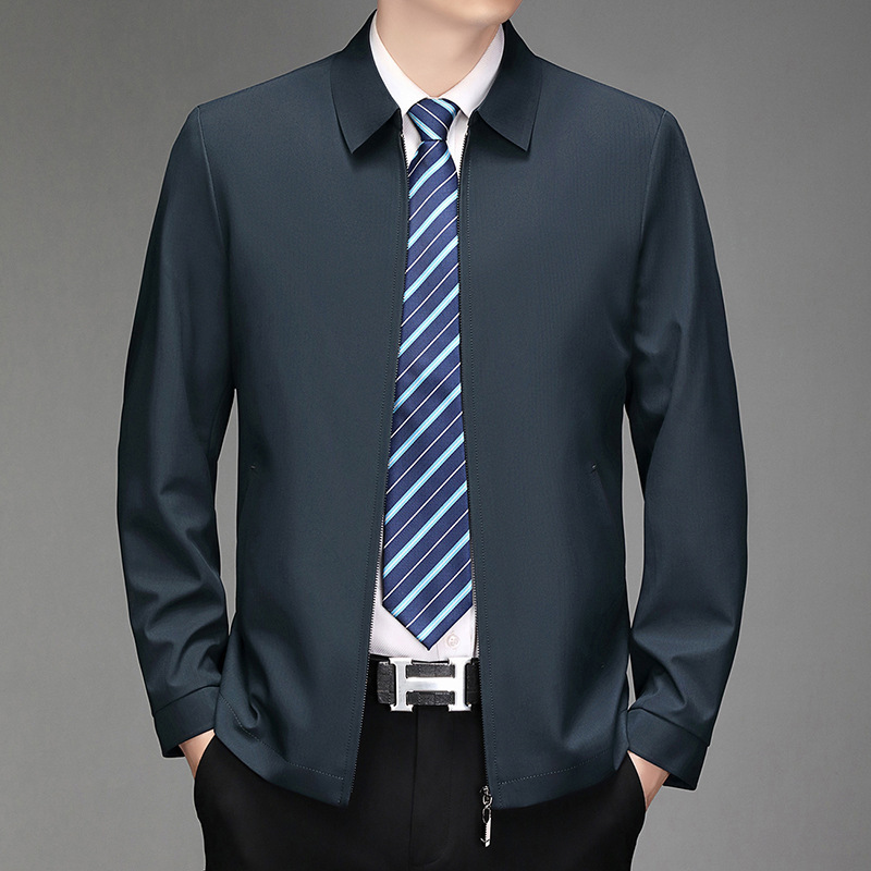 2024 Autumn New Men's Business Casual Jacket Zipper Jacket Lapel Jacket Top Sd8801 2024 Autumn New Men's Business Casual Jacket Zipper Jacket Lapel Jacket Top Sd8801