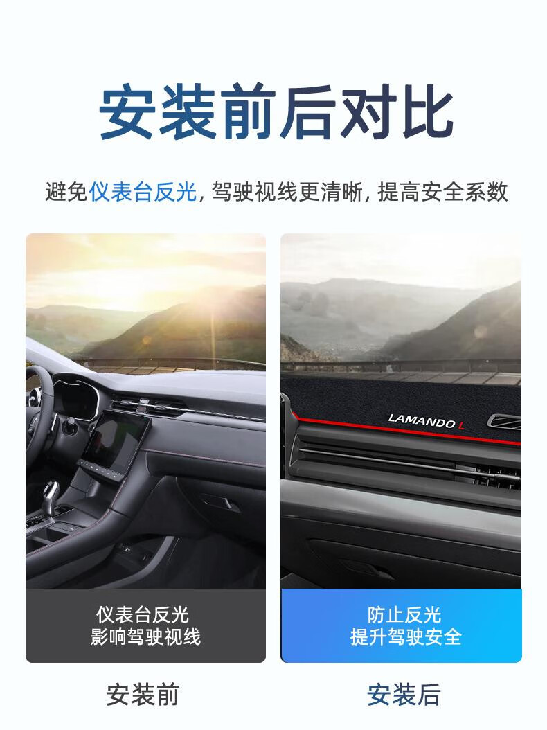 Suitable for 22 Models of Volkswagen Lamando L, Special Dashboard Light-Proof Mat, Lamando Decoration Modification, Sun Protection