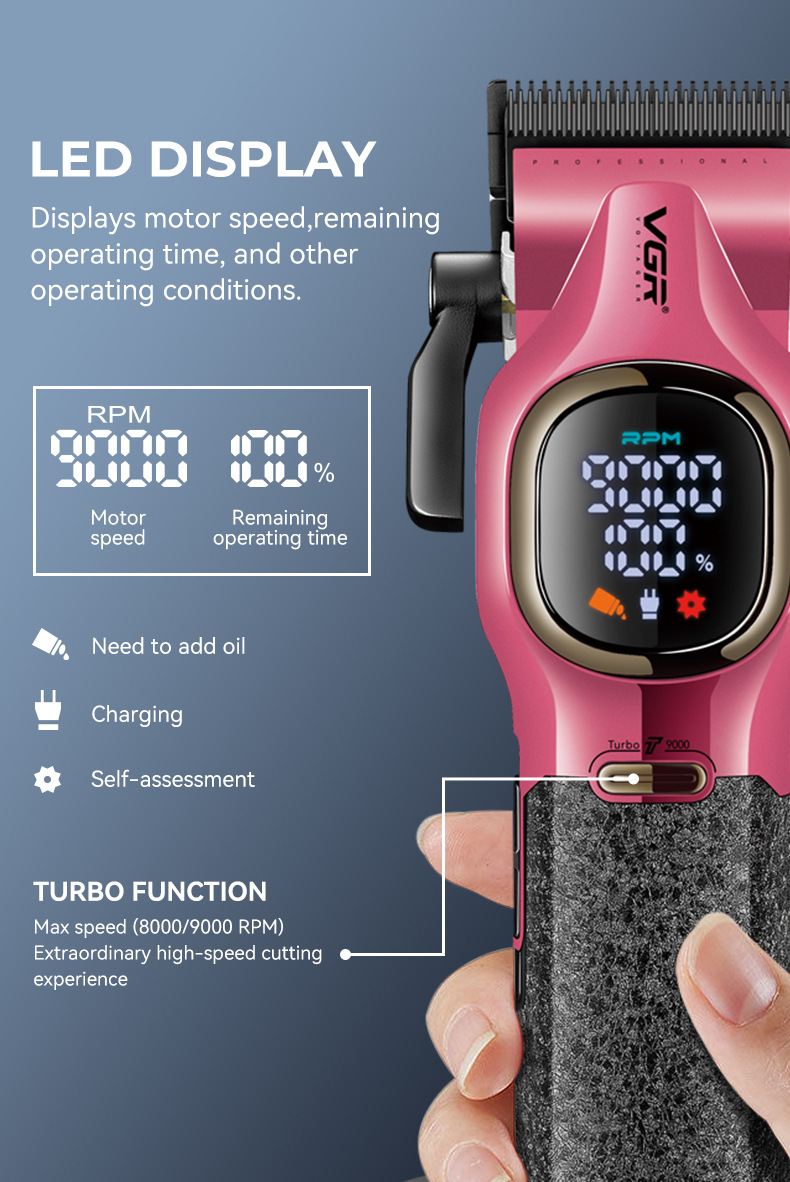 Professional Electric Hair Clipper Set With Charging Base_voghion.com