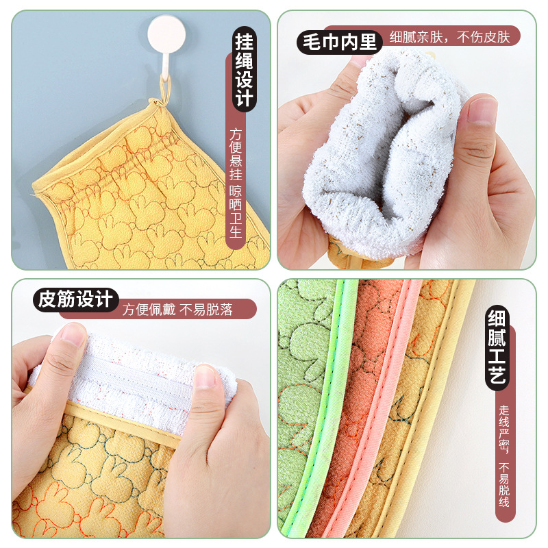 Hogar fuerte de doble capa hacia atrás frotando barro frotando artefacto gris Toalla de baño suministros de espalda guantes de baño hombres y mujeres Toalla de baño