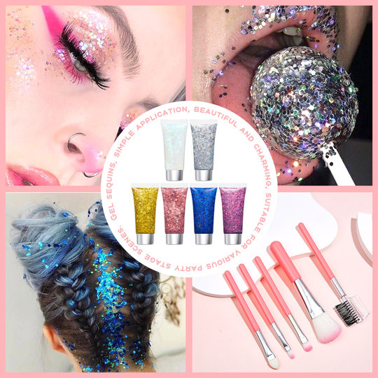 Cross-border hot gel gel glitter sequins body high flash face eye stage makeup hair shiny crystal wholesale