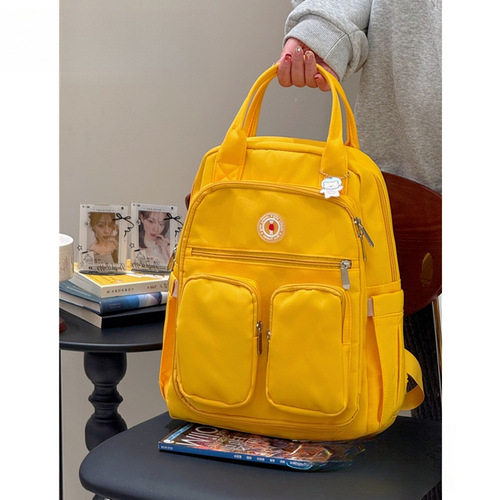 Large Capacity Mommy Dual-Shoulder Bag Women Lightweight Baby Carrier Bag Waterproof Hand-Held Bag Campus Student Multifunctional School Bag