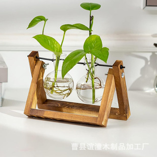 Desktop Wooden Flower Pot Rack Plant Decorative Rack Indoor Balcony Display Flower Pot Rack Simple Wooden Ornaments Green Plant
