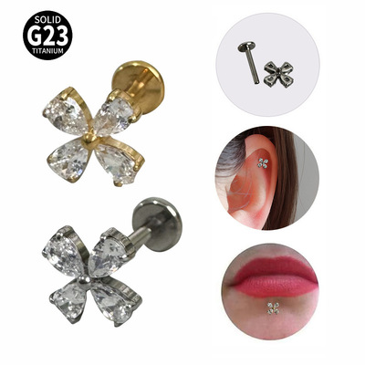 欧美外贸专供G23钛穿刺厂家直销时尚潮流舌钉唇钉耳钉钛合金|ms