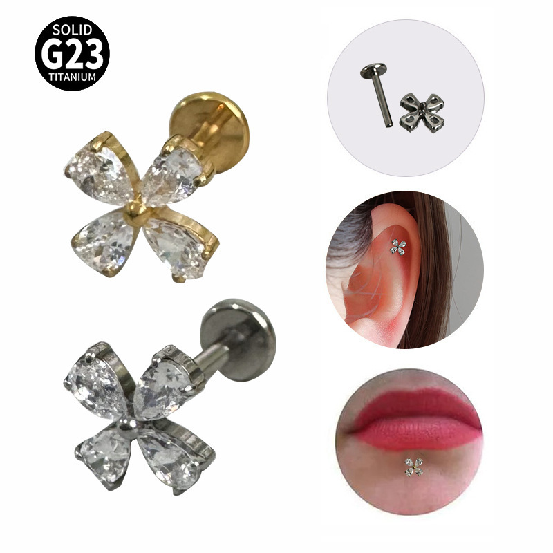 欧美外贸专供G23钛穿刺厂家直销时尚潮流舌钉唇钉耳钉钛合金|ms