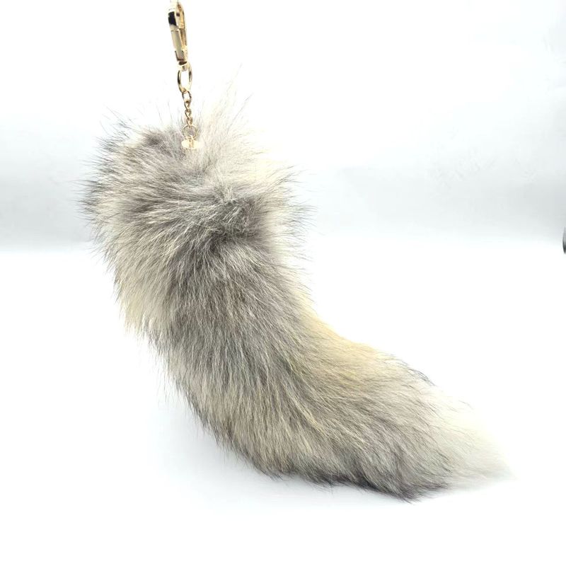 本物の毛皮のバッグの部品のキツネのしっぽの毛の掛け物の玄狐のショーの道具の映画とテレビの自動車の車はキーホルダーを掛けます。|undefined