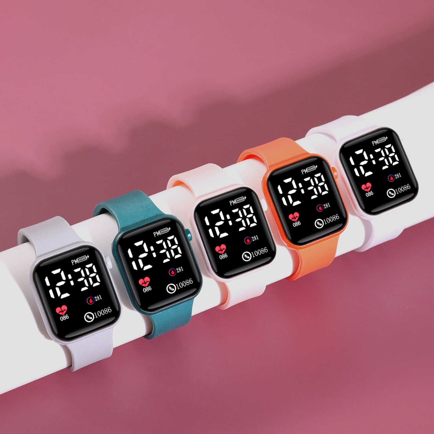 Fábrica de reloj de ciencia y tecnología cuadrados de alto valor facial de los estudiantes de la fiesta de moda simple para ver el tiempo reloj electrónico