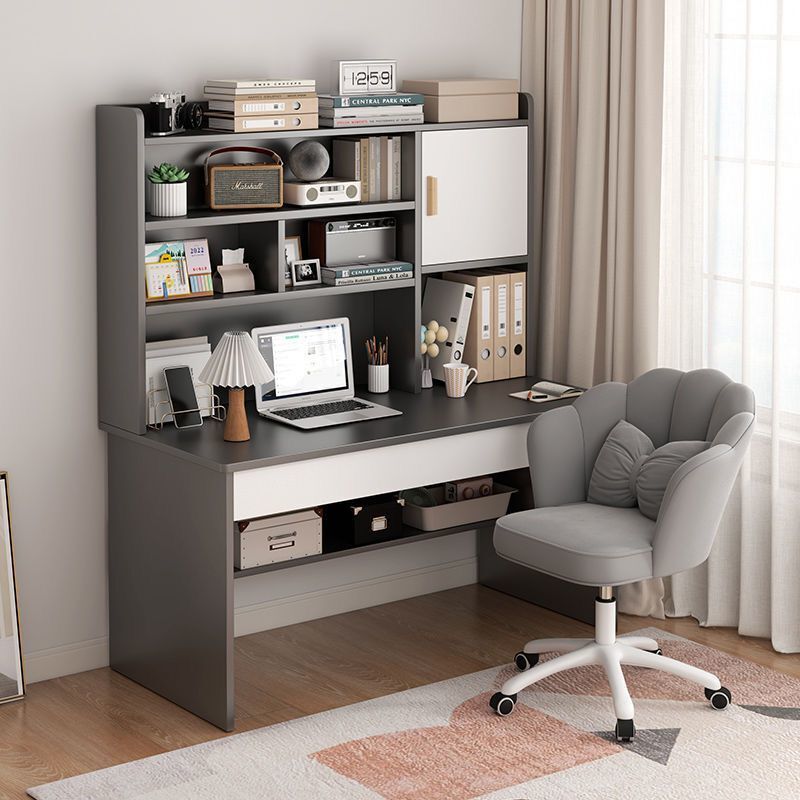 Simple Bedroom Writing Desk, Desk and Bookshelf Combination, Integrated Table and Chair Set, Student Home Study Desk