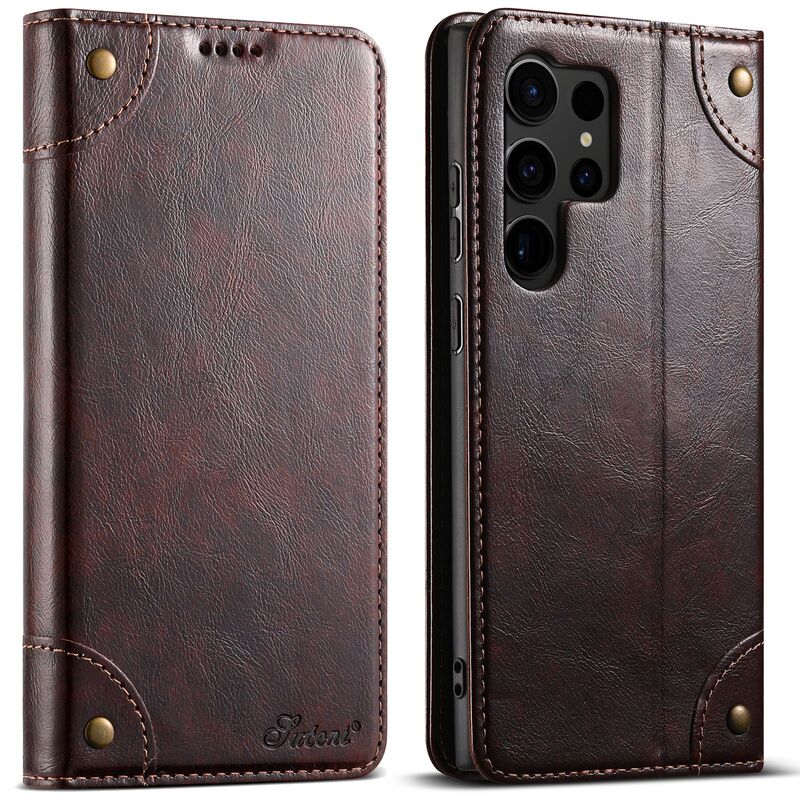 Suitable for Samsung S26Ultra Mobile Phone Leather Case with Card Slot, Samsung Note20 Flip Wallet Two-In-One Magnetic Case