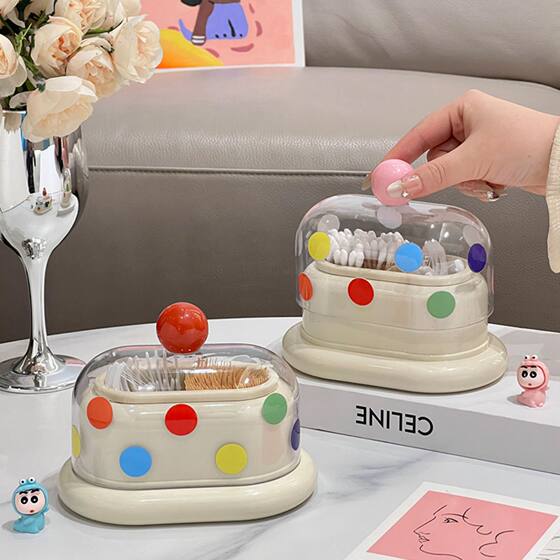 Living Room Dining Table Dopamine Toothpick Box Household Cute Creative High-value Cotton Toothpick Tube Toothpick Tube Floss Storage Box