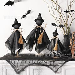 国境を越えた売れ筋ハロウィンゴーストオーナメント木製品3点セット木製ベースハロウィンデコレーション用品