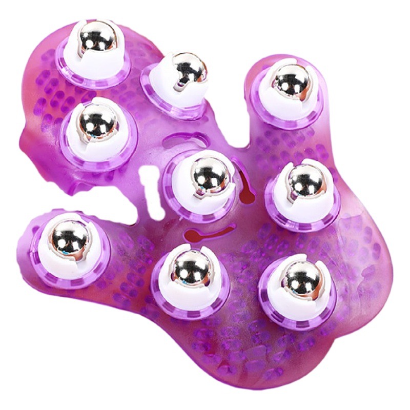 Rodillo de masaje con 9 bolas magnéticas - Para manos y meridianos - Diseño tipo "perlas de dragón" - Uso doméstico - Alivia tensiones