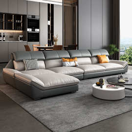 科技布沙发现代简约大小户房型客厅沙发组合北欧直排乳胶布艺沙发