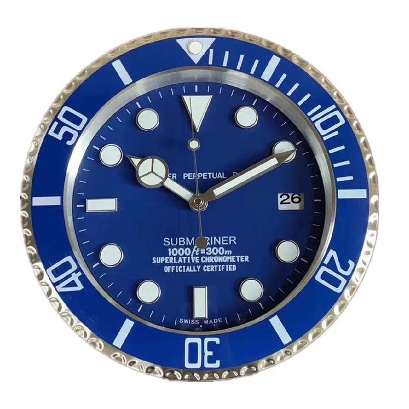 Fashionwallclock劳力水鬼迪通拿格林尼治系列金属14寸挂钟北欧|undefined