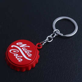 游戏辐射4周边 Nuka Cola可乐瓶盖钥匙扣 喷漆金属开瓶器挂件