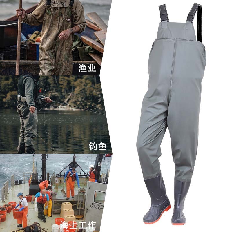 Strap waterproof wholesale half-length jumpsuit men's fishing pants catch fish pants thickened jumpsuit rain pants water pants