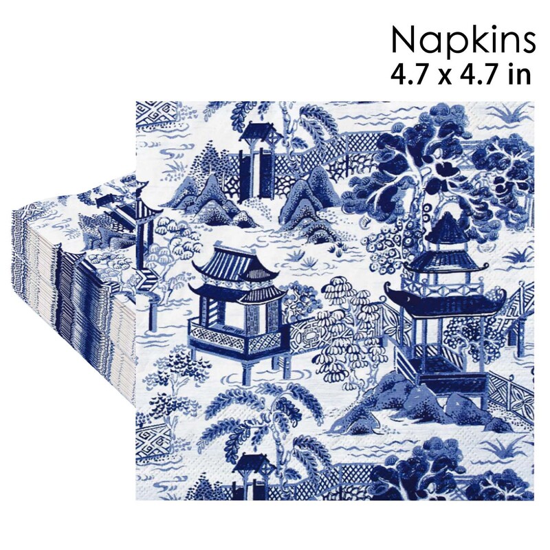 Jueyi New Product Blue Chinese-Style Pavilion Cocktail Party Decoration Supplies Disposable 25X25 Paper Napkins Jueyi New Product Blue Chinese-Style Pavilion Cocktail Party Decoration Supplies Disposable 25X25 Paper Napkins