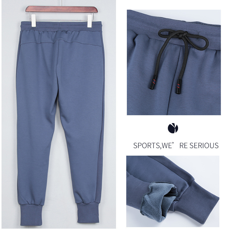 Fleece-Jogginghose für Herren – Locker geschnittene Winter-Laufhose mit elastischen Bündchen, schnelltrocknend und dehnbar, ideal für Fitnessstudio, Wandern und Freizeit_voghion.com