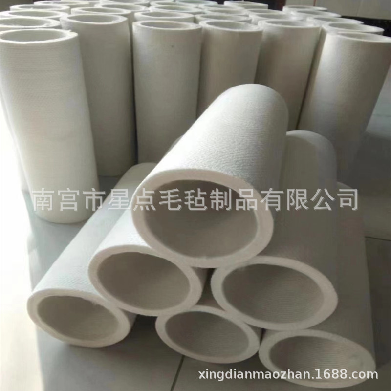 工业羊毛毡筒套 加厚无缝滤芯密封滚筒毛毡筒 防震涂油储油耐高温