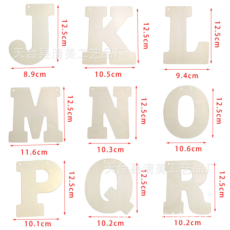 10*12,5 cm 26 piezas de madera con letras de doble agujero letras decorativas de madera 66 piezas para un conjunto