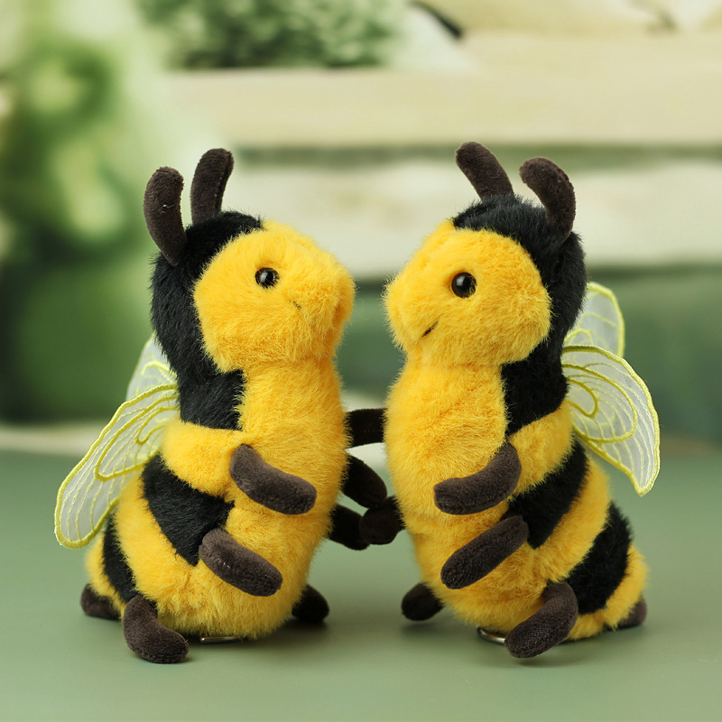 Red en línea adorable pequeña abeja colgante juguetes de peluche muñeca bolsos de dibujos animados bolsos colgantes llaveros muñecas de tela image 4