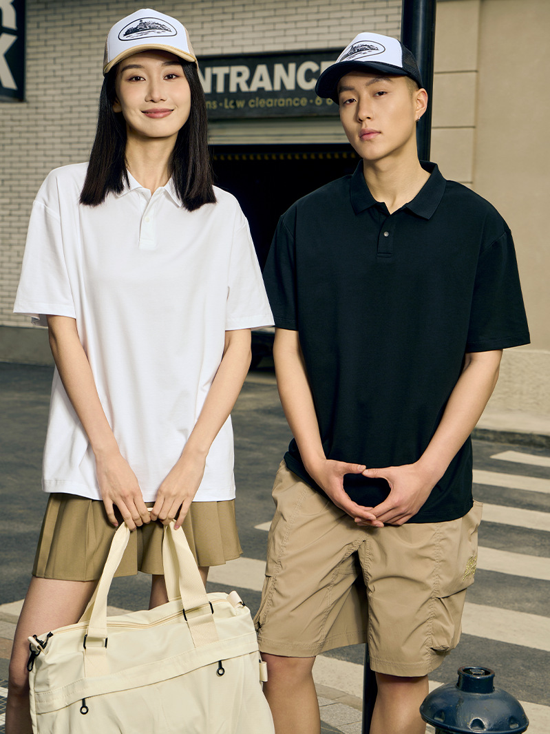 Solona camiseta con solapa verano 230g peso pesado Solona camiseta polo de moda de alta gama fresca