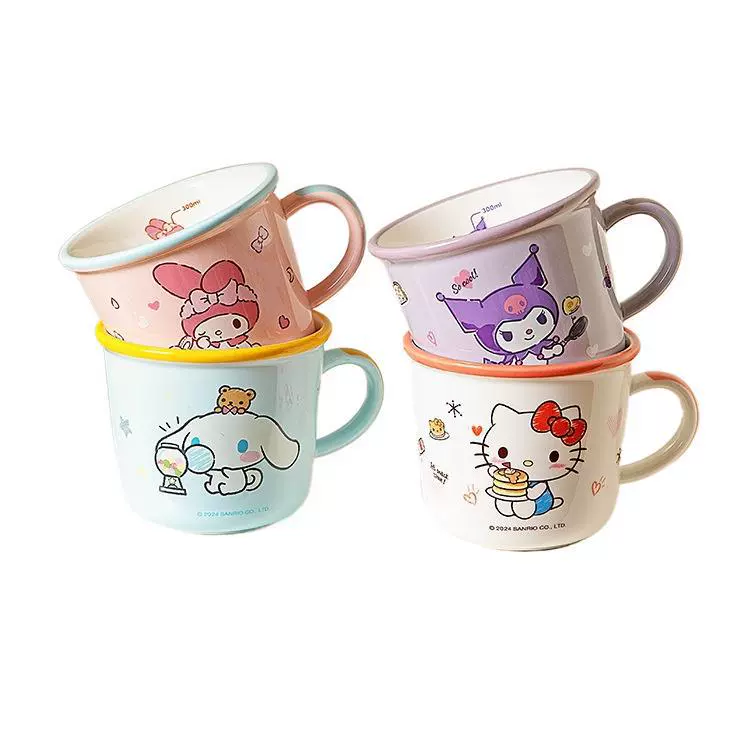 Детская кружка Sanrio, бытовая керамическая кружка, милая чашка для завтрака, мерная кружка для молока