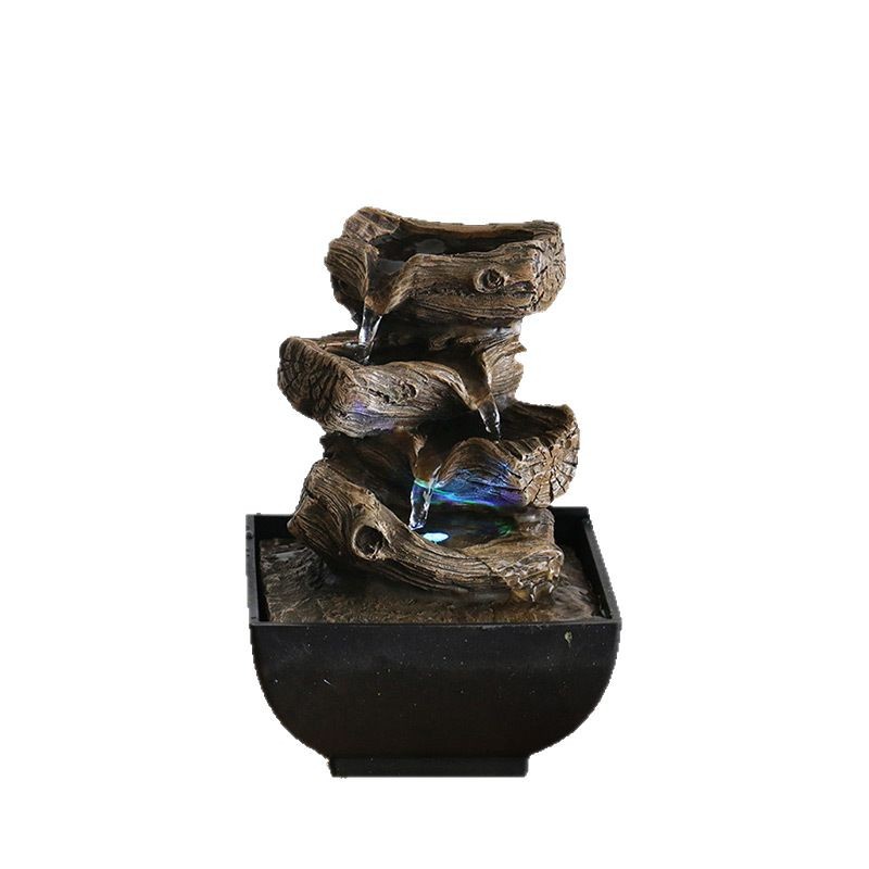 Adornos de agua corriente Agua circulante Fuente de lujo ligera moderna Escritorio de oficina Bola de feng shui pequeña decoración de sala de estar