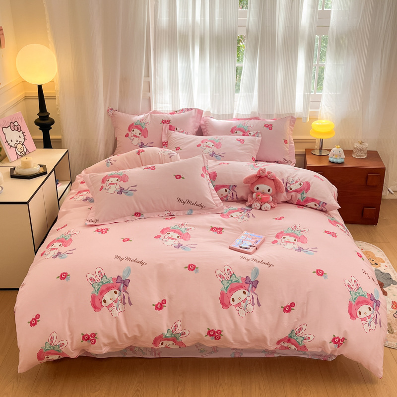 ハローキティ漫画プリントコットン4点セットサンリオかわいい子供用コットンベッド3点セット卸売|undefined