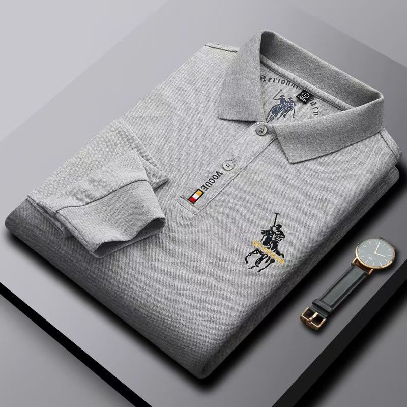 New Wholesale High-Quality Iron-Free Embroidered Autumn and Winter Men's Polo Shirts Long-Sleeved Tops for Young and Middle-Aged Business Cross-Border New Wholesale High-Quality Iron-Free Embroidered Autumn and Winter Men's Polo Shirts Long-Sleeved Tops for Young and Middle-Aged Business Cross-Border