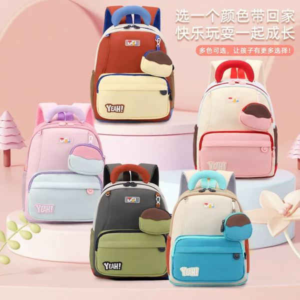 Student Backpack, Trendy, Casual, Lightweight, Children's Bag, Large Capacity Storage, School Bag for Boys and Girls, British Style