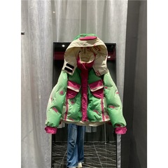 2025年冬季新款韩版宽松显瘦中长羽绒服字母款女装白鸭绒外套