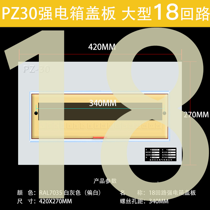 Large 18-circuit electrical box cover