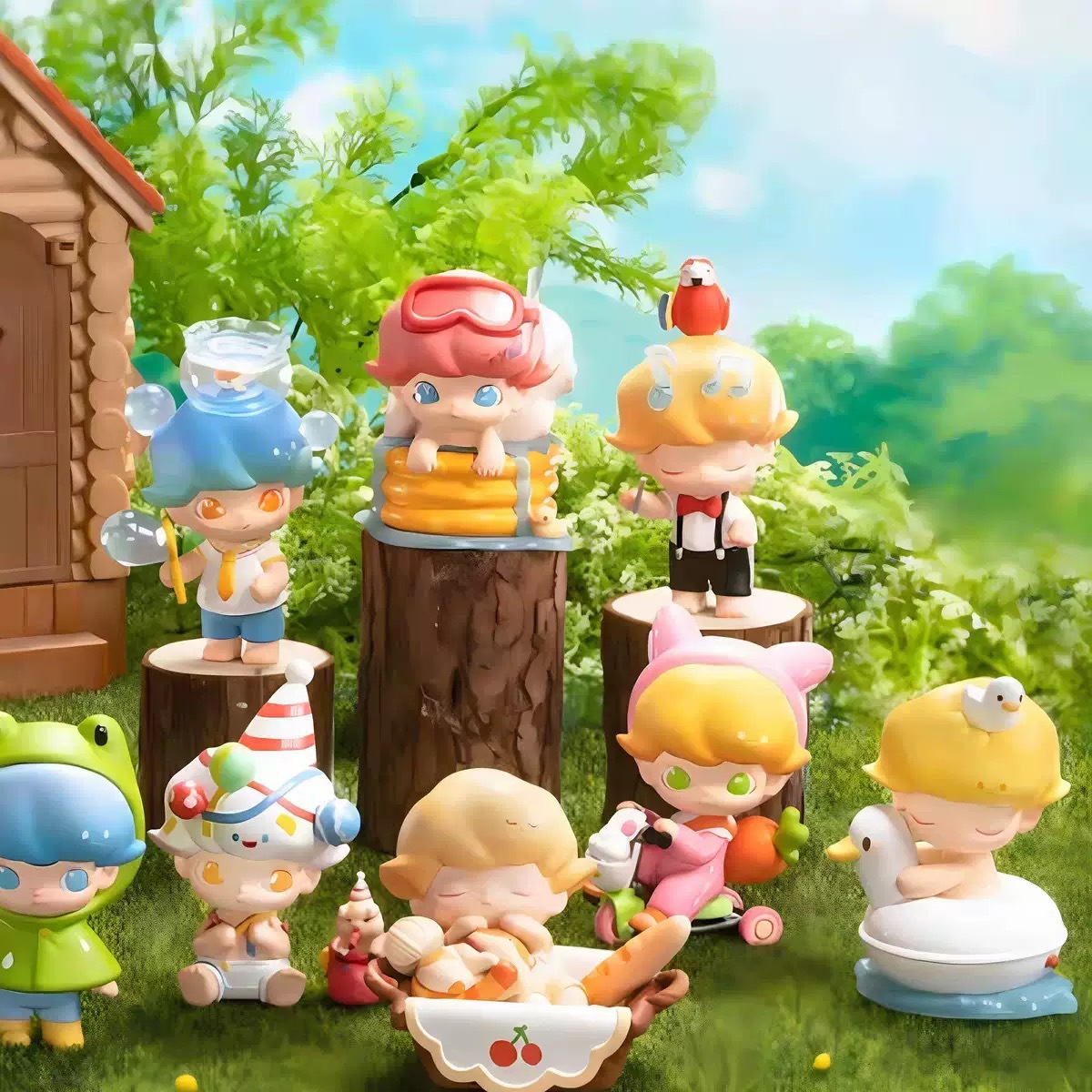 Коллекционная фигурка Bubble Code DIMOO Pet Vacation Series в слепой коробке, модная игрушка-кукла, украшение, подарок от PQPMART