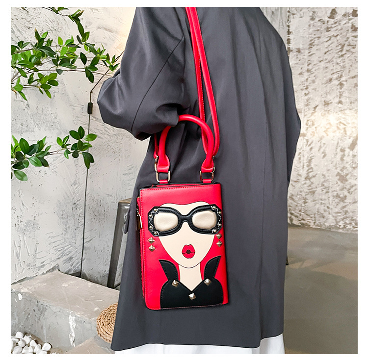 345g Weight Cotton Lining Material Sewing Thread Fashion Element Zipper Closure Type Single Shoulder Strap Strap Type Crossbody Bag Bags Type Casual, Shopping Occasion Pu Leather Material Human Pattern All Seasons Season Women's Gender Streetwear Style Square Shape Medium Size Women's Medium Pu Leather Human Streetwear Sewing Thread Square Zipper Crossbody Bag 21