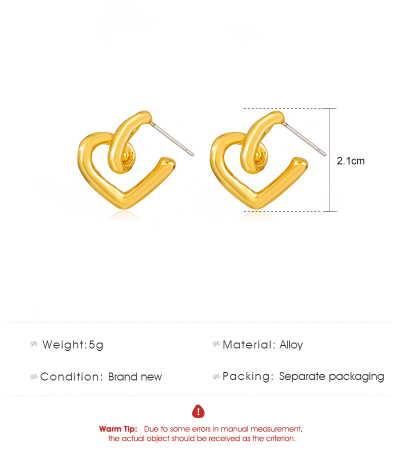 Moda Simple Trenzado Corazón En Forma De Aleación Geométrica Pendientes Pendientes display picture 1