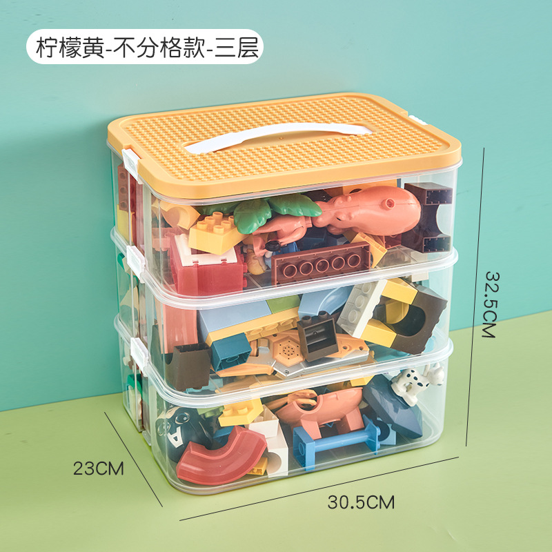 Juguete para niños partículas grandes Lego caja de almacenamiento de clasificación de piezas caja de almacenamiento bloques de construcción clasificación compartimento organizador caja