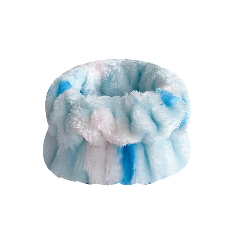 Traje de la correa de la muñeca de la banda del pelo de franela transfronteriza europea y americana Amazon mujeres antideslizante cara lavado diadema autoadhesivo semiacabado anillo de pelo