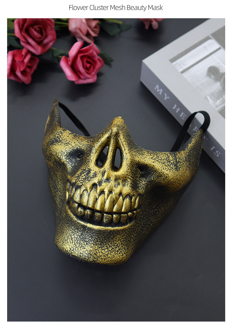 Maschera da campo di Halloween, maschera da teschio, protezione completa del viso, maschera horror, festa di ballo_voghion.com