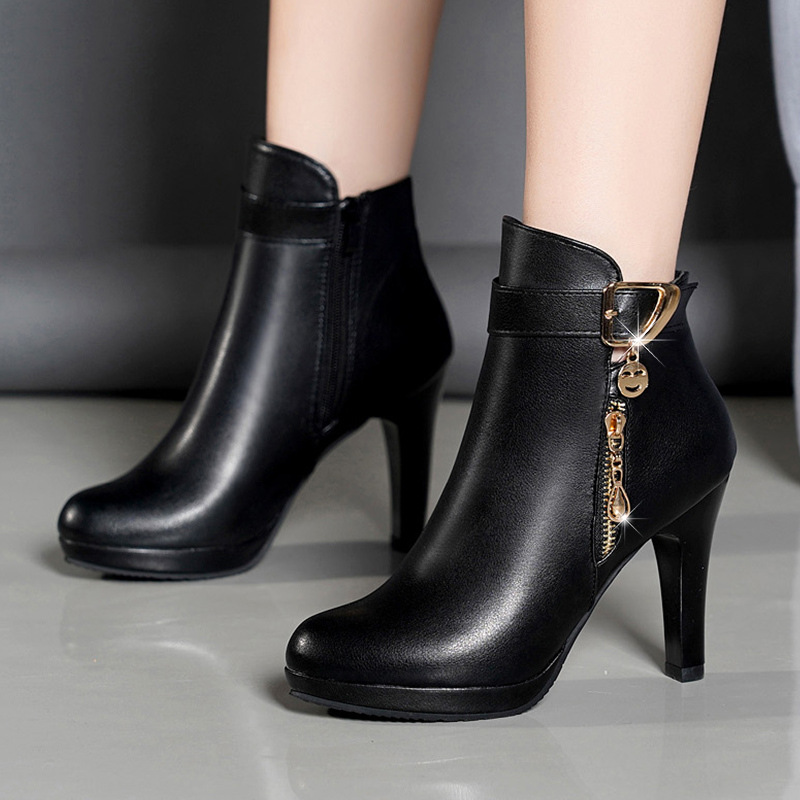 Cross-Border Martin Boots Autumn and Winter New Short Boots Women's Stiletto High-Heeled Fashion Boots Women's Foreign Trade Large Size Women's Boots Wholesale