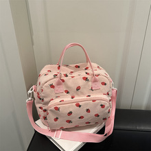 2025爆款灯芯绒草莓腋下包大容量休闲单肩包通勤百搭女士斜挎包