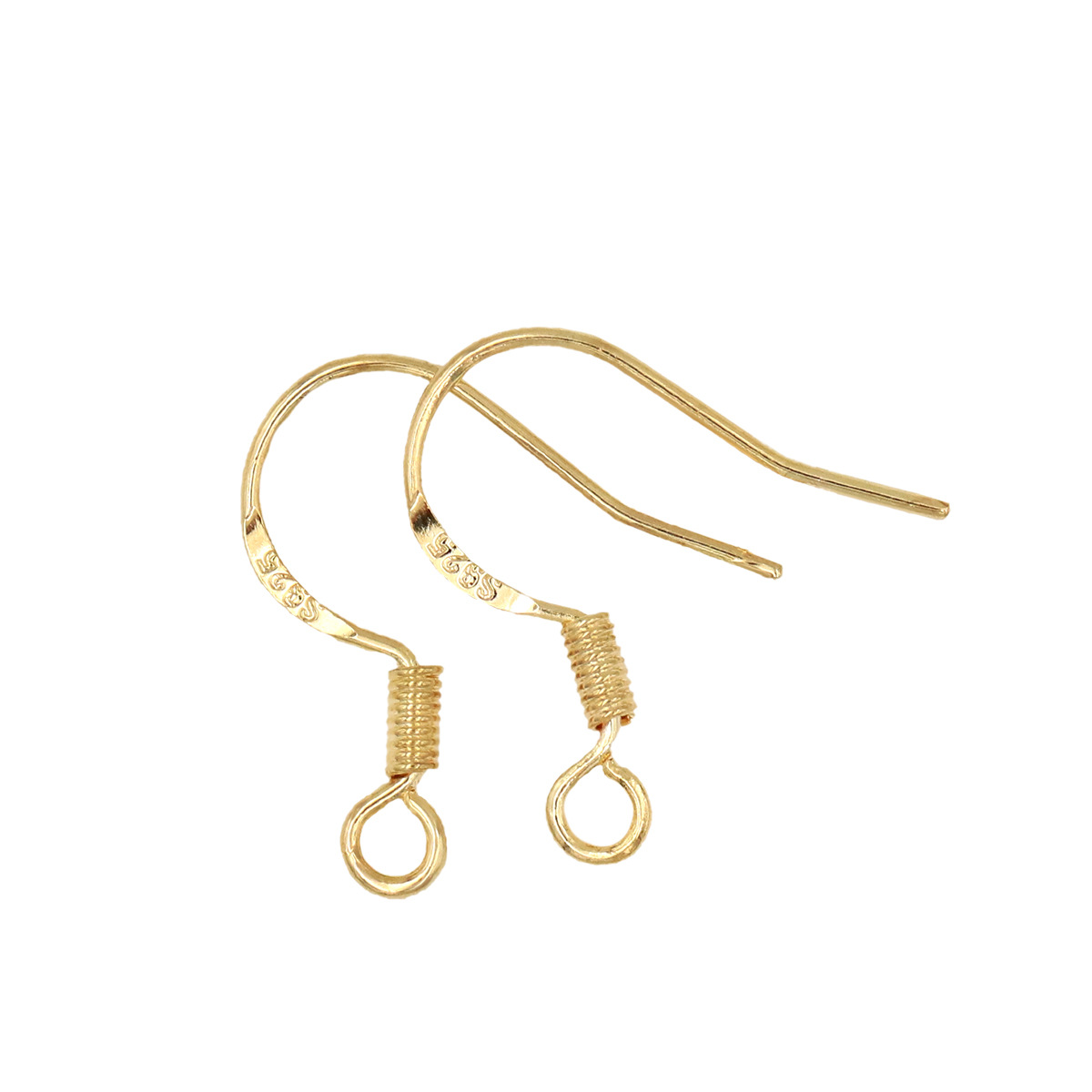 S925 plata pura gancho para la oreja 18K chapado en oro pendientes accesorios hechos a mano DIY materiales semiacabados oído piezas de joyería al por mayor