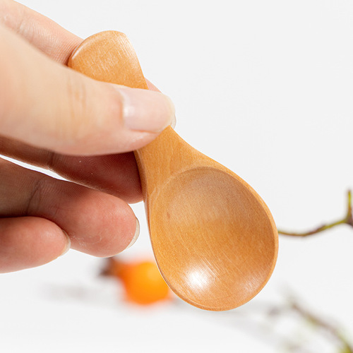 Internet celebrity lotus nanmu small wooden spoon tea milk powder ice cream dessert small spoon rice spoon shovel wooden spoon