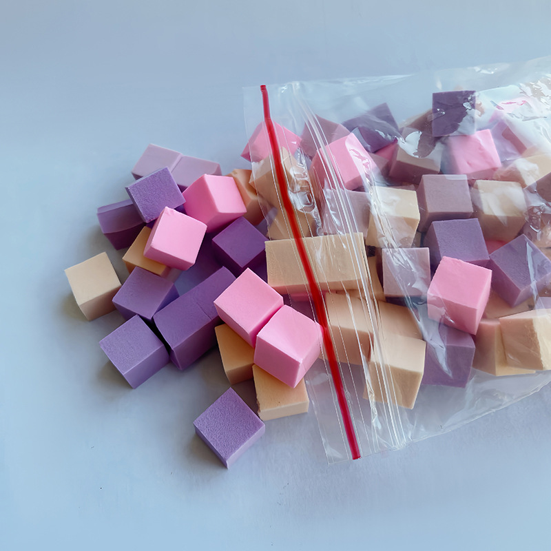 Manicuría esponja mini tofu pequeño cuadrado agarrar lápiz de 1cm palpitante algodón