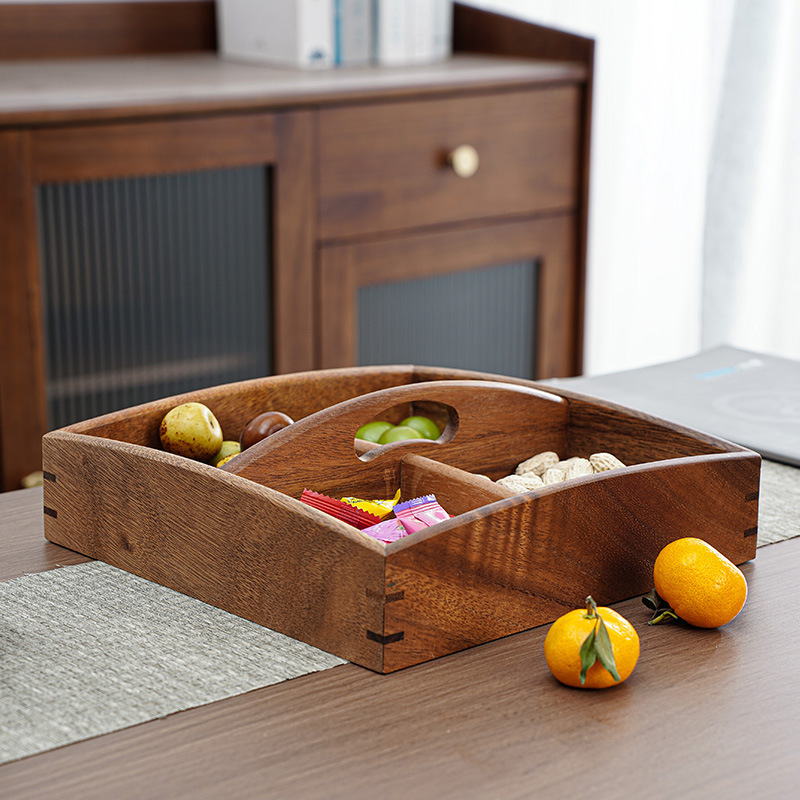Caja de frutas secas de madera sólida de nuez caja de dulces de madera sala de estar caja de frutas caseras caja de frutas image 3