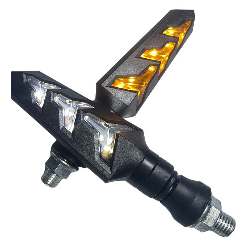 Motorcycle electric car Fish Bone Light LED running water turn signal Day running light width indicator light suitable for 12v modified accessories