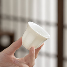 羊脂玉白瓷品茗杯喝茶碗中式德化陶瓷功夫茶具薄胎小茶杯茶盏单杯