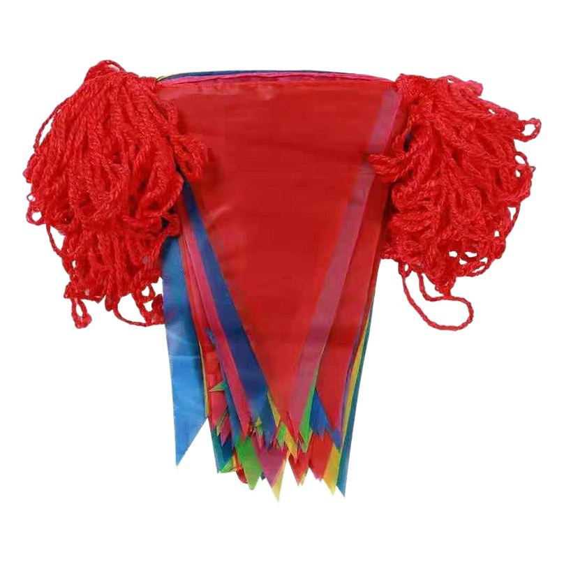 Оптовый треугольный струнный флаг небольшой красочный флаг Строительная площадка предупреждение флаг открытие Свадьба Наружное украшение висит флаг счастливый струнный флаг